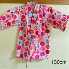 最終値下！甚平 キッズ 女の子綿100%  130cm 日本製生地 じんべいのサムネイル