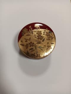 山中漆器 花模様の円形箱 ◆新品のサムネイル