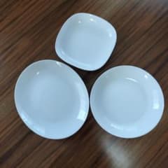 山崎パン　白い皿 　3枚　強化ガラス製のサムネイル