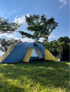 The North Face tent, accommodates up to 8 people.