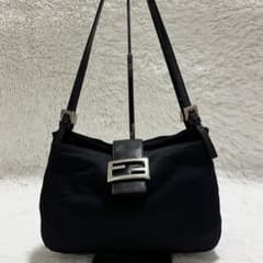 FENDI マンマバケット　Wハンドル　ブラック　コットン　ワンショルダーのサムネイル