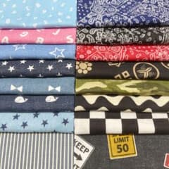 カッコいいダブルガーゼ生地はぎれセット19のサムネイル