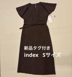 【新品タグ付】index リネンタッチフレアスリーブワンピース　接触冷感のサムネイル