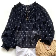 定価1.9万 美品 完売 23区 クレープフラワープリント ブラウス シアー 
