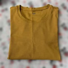 ユニクロ・コットン フライス クルーネックT (長袖) レディースXLのサムネイル