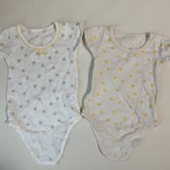 ベビー肌着 半袖ロンパース 2枚セット 花柄　女の子のサムネイル