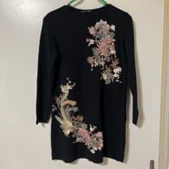 zara 和柄　長袖ワンピースのサムネイル