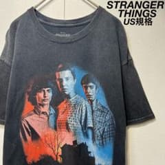 [US 규격] 희귀 STRANGER THINGS T 셔츠 블랙 블랙 M