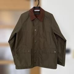 ふ*ん様 ZARA ハンティングジャケット L オリーブ コーデュロイ襟 バブアのサムネイル