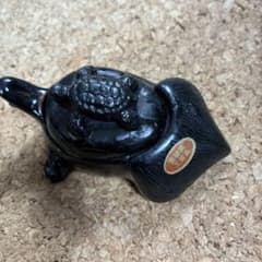 ア*モ様 那智黒石 亀型 硯 朱肉入れ 置物のサムネイル