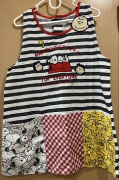 Peanuts Snoopy エプロン ボーダー 刺繍のサムネイル