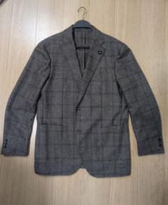 美品 ラルディーニ ゼニア別注 ヘリンボーン テーラード ブートニエール 52 LARDINI ラルディーニ テーラード ジャケット 千鳥 ブートニエール 52