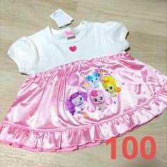 キラキラ　キャッチティニピン　半袖Tシャツ　ピンク　フリル袖　100サイズ