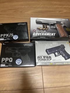 エアコッキングガン、4点セット PPK/S PPQ GLK33 コルドガバメントのサムネイル