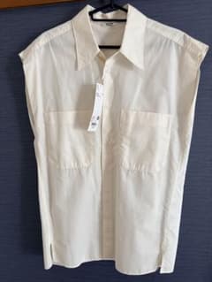 UNIQLO ノースリーブ ロングシャツ ナチュラル S