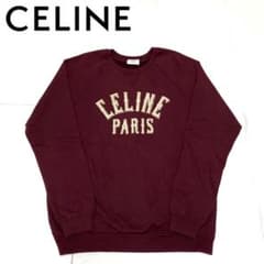 美品 CELINE カシミヤ ロゴ スウェット セリーヌ トレーナー ボルドー 