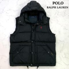 ポロラルフローレン ダウンベスト ポニー刺繍 ブラック L　D988