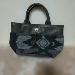 幾何学模様トートバッグ ダークグレー