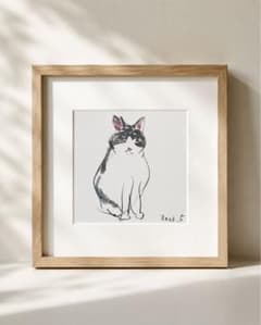猫の原画｜白黒猫 水彩・筆ペン 一点物 - メルカリ