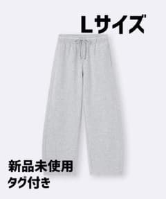 gu スウェットバレルレッグパンツ　グレー　Lサイズのサムネイル