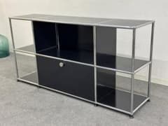 正規品!未使用品□USMハラー□キャビネットシェルフ 3列2段 黒 サイド