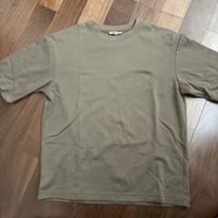 UNIQLO エアリズムコットンオーバーサイズTシャツ　カーキＸＬのサムネイル