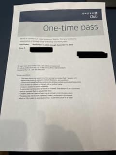 United Club One-time Pass 1枚　2025/9/12までのサムネイル
