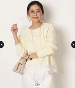 Arpege story　裾刺繍レースニット　Web限定色　タグ付き Arpege story 裾刺繍レースニット Web限定色 タグ付き - メルカリ
