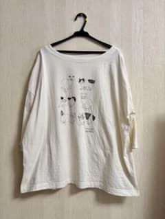 SM2 松尾ミユキ　ボートネック猫柄Tシャツのサムネイル