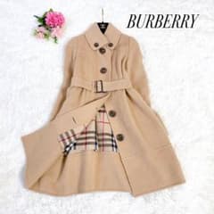 極美品 バーバリーブルーレーベル アルパカ混 ノバチェック ロング