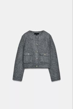 ZARA ブークレジャケット グレーのサムネイル