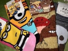 미니언 디자인 키즈 양말 양말 4 다리 세트 20 ~ 23cm 23 ~ 25cm