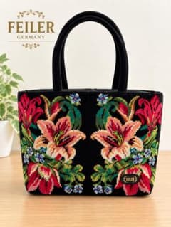未使用に近い✨FEILER フェイラー 花柄 トートバッグ ブラック - メルカリ