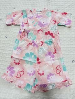花柄ピンクのベビー甚平 サイズ90のサムネイル
