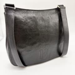 ♡美品♡ HIROFU ヒロフ ショルダーバッグ レザー ブラック Hロゴ
