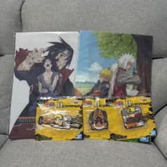 NARUTO 이치 반 쿠지 아크릴 키 홀더와 클리어 파일 세트