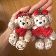 ディズニークリスマス ダッフィー＆シェリーメイぬいぐるみキーホルダーのサムネイル
