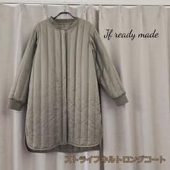 【美品】Jf ready made ストライプキルトロングコートのサムネイル