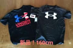 夏オススメ☆新品！160cm半袖UnderArmour Tシャツ 黒とグレー2枚のサムネイル