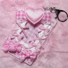 トレカケース　チェキサイズ　デコ　量産型 平成女児　ゆめかわ　ピンク　ホイップのサムネイル