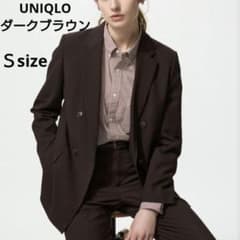 UNIQLO ユニクロ ダークブラウン ダブルジャケット S - メルカリ