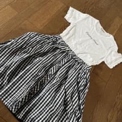pom ponette 半袖ワンピース ドッキングワンピース　美品のサムネイル