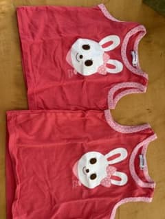 ウサギの顔プリントタンクトップ2枚セットのサムネイル
