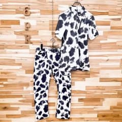 レア/廃番【オークリー】斑模様 デザイン ゴルフ セットアップ 上下 白