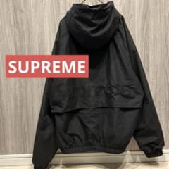 希少】SUPREME デカロゴ ナイロンジャケット フルジップパーカー 古着M 