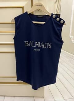 BALMAIN ノースリーブトップス 黒 34 - メルカリ
