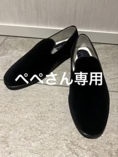 LARDINI ブラック ベルベット スリッポンのサムネイル