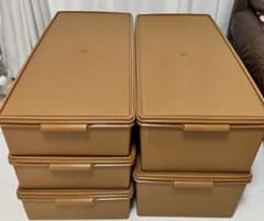 タッパーウェア スーパーケースブラウン 衣類収納ボックス 5個セット廃盤品 タッパーウェア スーパーケースブラウン 衣類収納ボックス 5個セット
