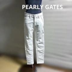 超美品PEARLY GATES （パーリーゲイツ）ホワイト スリムフィットパンツ
