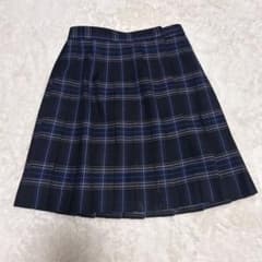 conomi ブラック ブルー ネイビー チェック プリーツスカート W63cmのサムネイル
